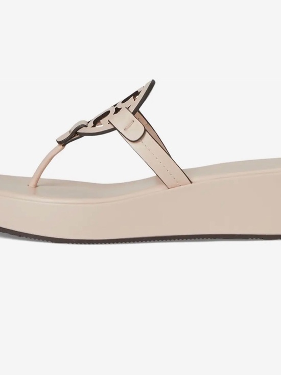 Tory Burch Miller Wedge Sandals Soft Pink -11 - Picture 7 of 8